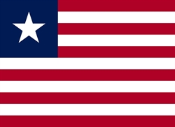 [ai] The flag of Liberia, featuring red and white stripes with a blue square in the upper left corner containing a single white star.